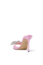 Double Bow 95 Satin Mules
